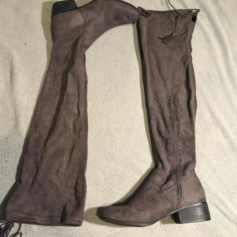Cute Brown Suede Knee‎ High boots